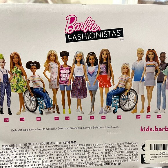 Barbie Fashionistas Doll Blonde With Wheelchair And Ramp - Brand New Sealed - Picture 2 of 4